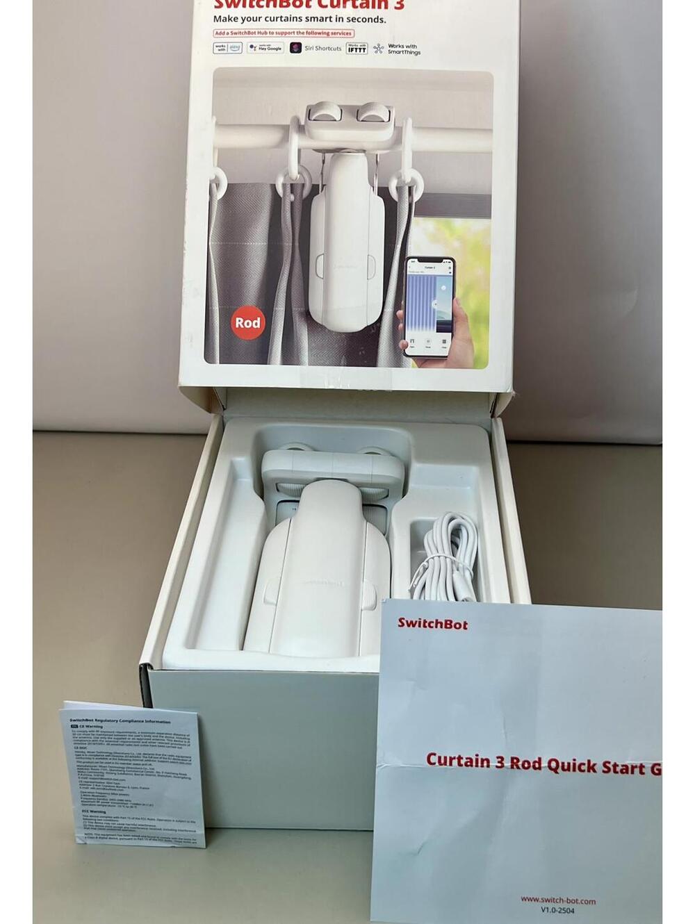 SwitchBot Automatic Curtain Opener 3 Smart Motor - White, Rod - Picture 3 of 8